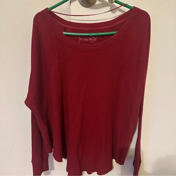 Free People We The Free Thermal Oversized red women S - Picture 1 of 11